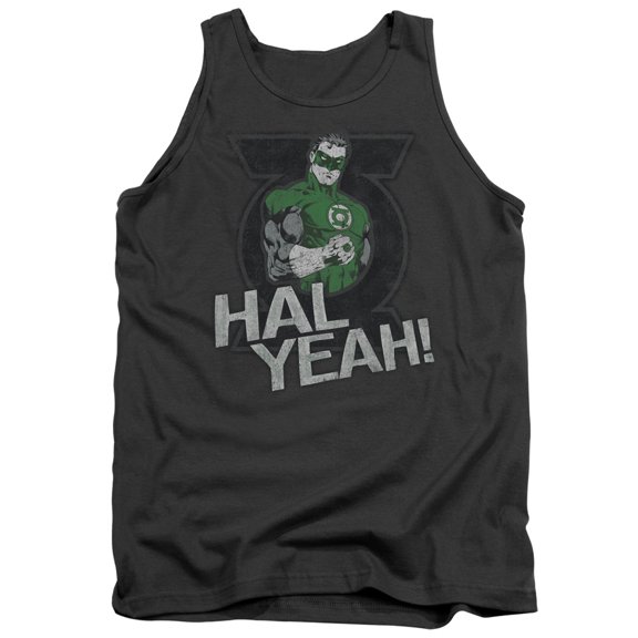 Green Lantern Hal Yeah Adult Tank Top Charcoal