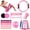 pink, variant on Feeray 14-Piece Yoga Pilates Kit for Women, Home Workout Equipment Set with Pilates Ring, Mini Ball, Sliders & Resistance Bands