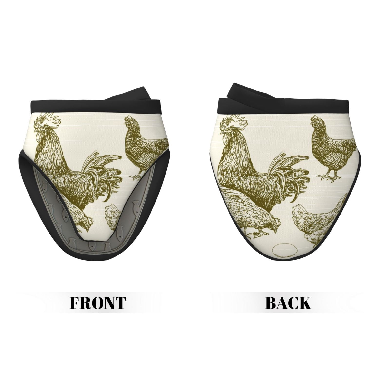 Vsdgher Chickens Non-Slip Mini Oven Mitt Set, Short Oven Mitts for Baking Grilling Barbecue Microwave, 5.9"x5.9"in