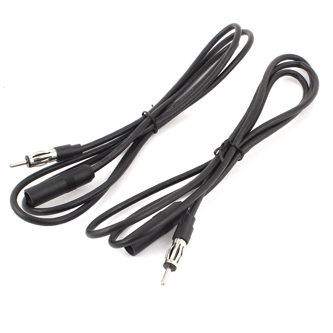 Car 1.5M Length Black Stereo FM Radio Antenna Plug Extension Cable 2