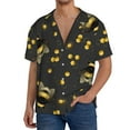 thumbnail image 3 of Vsdgher Bumblebee Print Men's Wrinkle Free Untucked Cuban Shirt Business Casual Button Down Shirts Short Sleeve Shirt, 3 of 7
