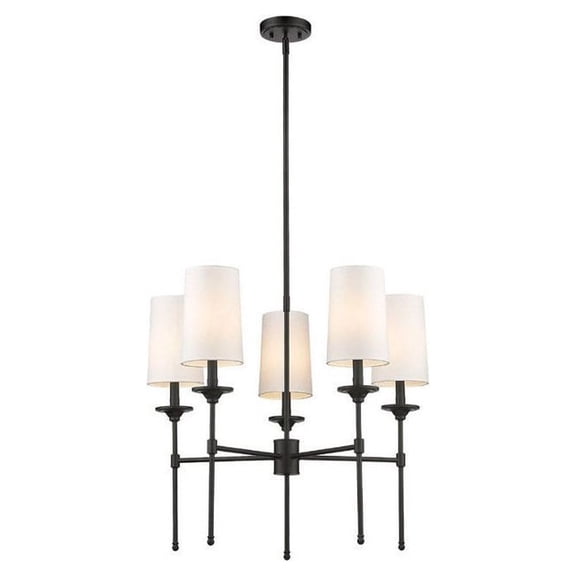 5 Light Chandelier In Traditional Style-25.5 Inches Tall And 28 Inches Wide-Matte Black Finish Z-Lite 3033-5Mb