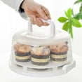 thumbnail image 2 of PENGXIANG 1Pcs Cake Carrier Dust Proof Handheld 7 Cavity Visible Design Cake Holder Baking Supplies, 2 of 10
