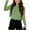 Army green, variant on Women Long Sleeve Crop Tops Loose Crew Neck Drop Shoulder Casual Basic Tees