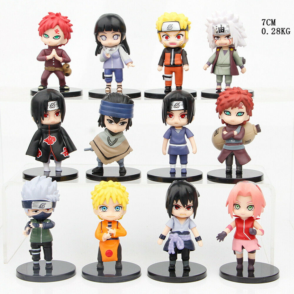 6 Pcs/set Naruto Uzumaki Sasuke Kakashi 4 cm Action Figures Pvc Toys Keychain 