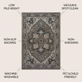thumbnail image 3 of JONATHAN Y WASHABLE 4 x 6 Area Rug, Cirali Ornate Large Medallion - Green/Navy/Cream, WSH105C-4, 3 of 9