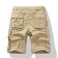 thumbnail image 4 of RYRJJ Cargo Shorts for Men Classic Multi-Pockets Hiking Shorts Relaxed-Fit Lightweight Summer Outdoor Stretch Waist Work Shorts(Khaki,4XL), 4 of 8