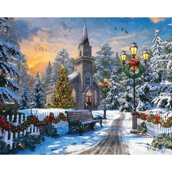 Springbok 1000 Piece Holiday Church Jigsaw Puzzle for Adults - Made in USA