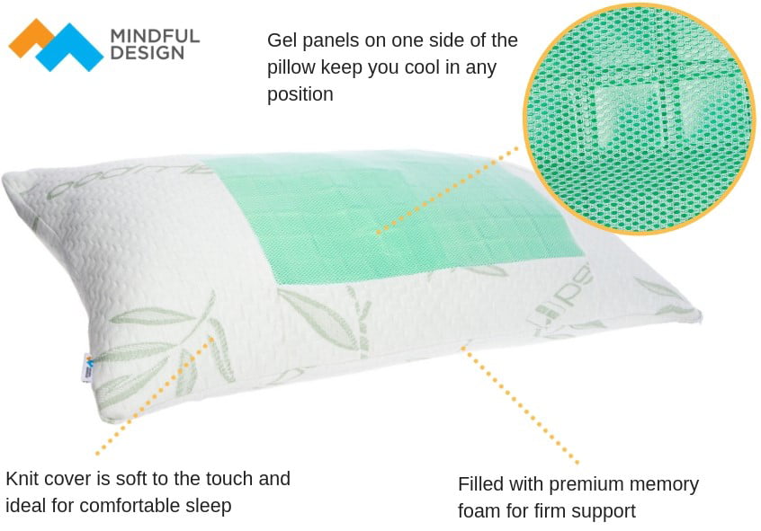 Photo 1 of Mindful Design Firm Memory Foam Pillow  Bamboo Derived Cover w Cooling Gel