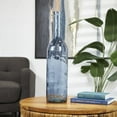 thumbnail image 3 of DecMode 30" Handmade Tall Spanish Bottle Neck Blue Recycled Glass Vase, 3 of 12