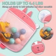 thumbnail image 2 of Organizador de juguetes de baño para niños (2 unidades), malla para colgar en la ducha, compatible con bañera, gris y rosa., 2 of 4