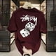 thumbnail image 1 of Las mismas camisetas de manga corta de algodón puro para hombres y mujeres CSTU de moda de verano para parejas graffiti mercury dice sueltas y casuales, 1 of 4
