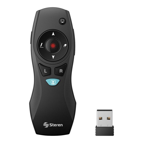 Control inalámbrico Steren de diapositivas con Air Mouse Apuntador Laser y Control de volumen