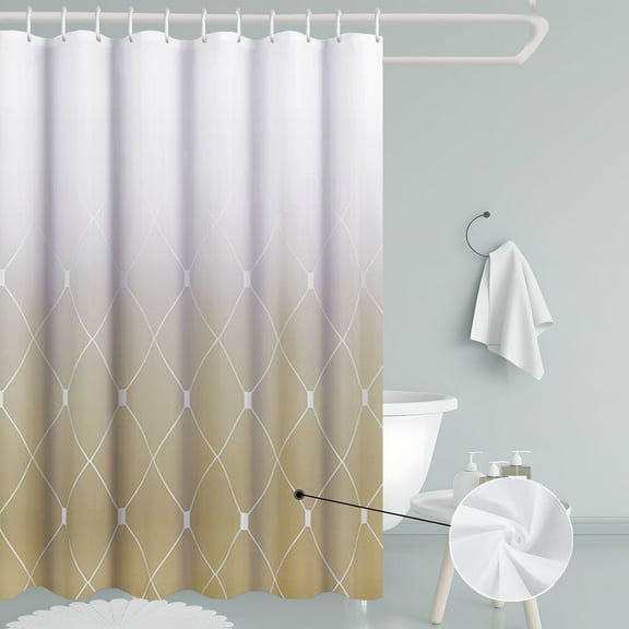 Taupe Shower Curtain Ombre Shower Curtain Set with Hooks Neutral Shower Curtains for Bathroom Subtle Warm Tone ,Greyish Beige Tan Light Khaki Brown 72x72
