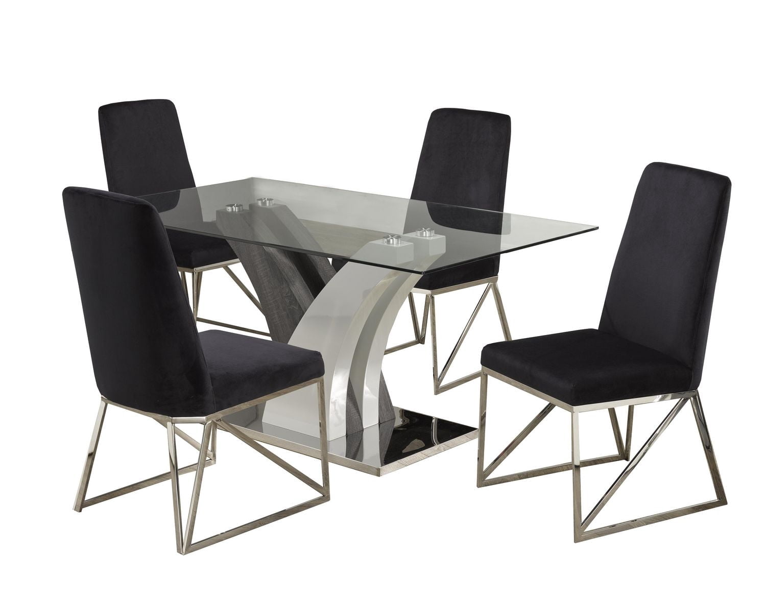 Elsie 5-Piece Dining Set, Black