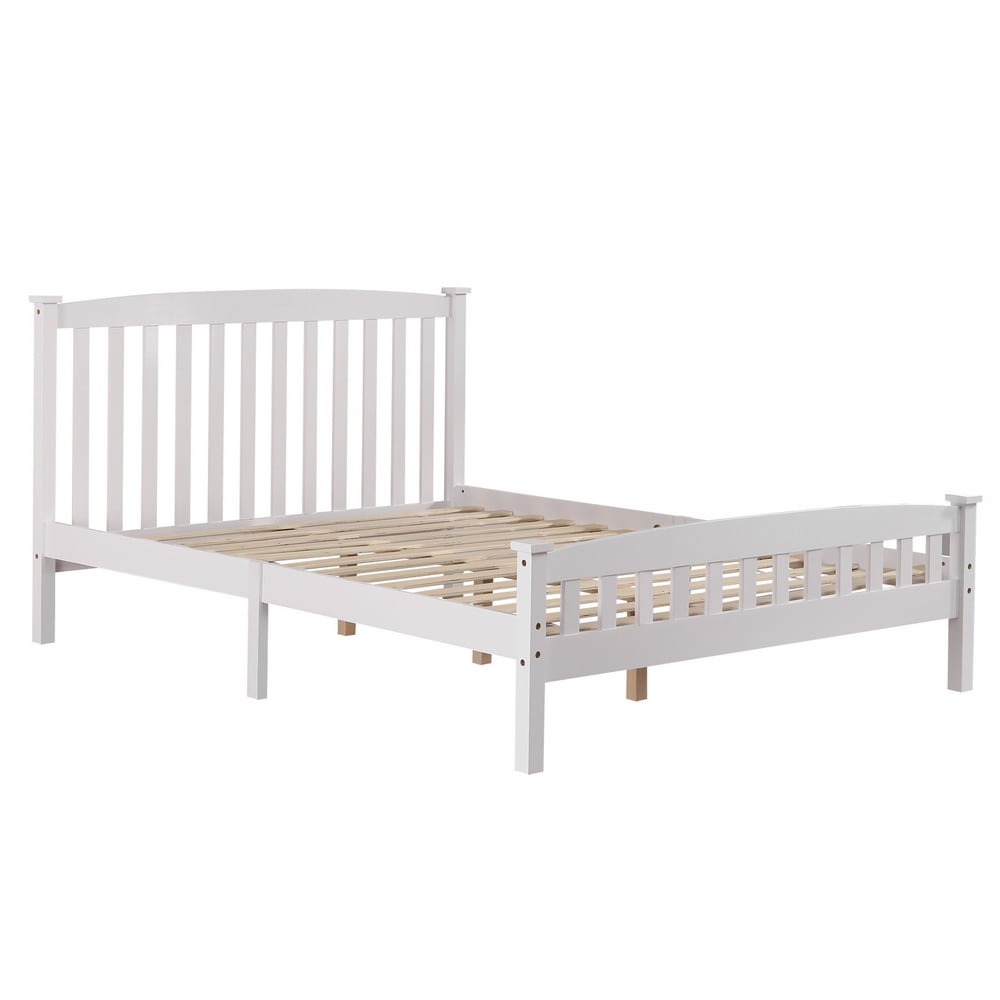 Kepooman Pine Platform Bed Frame with Headboard/wood Plank Support/no Spring Required/easy to Assemble, Queen Size-White Kepooman Pine Platform Bed Frame with Headboard/wood Plank Support/no Spring Required/easy to Assemble, Queen Size-White
