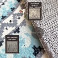 thumbnail image 3 of Faux Fur Boho Round Rug Round Area Rug Washable Rug Non-Slip Gray and Blue Small Round Rug Ultra Sofa Carpet for Living Dining Room Bedroom 3'x3' Round Blue/Multi, 3 of 7