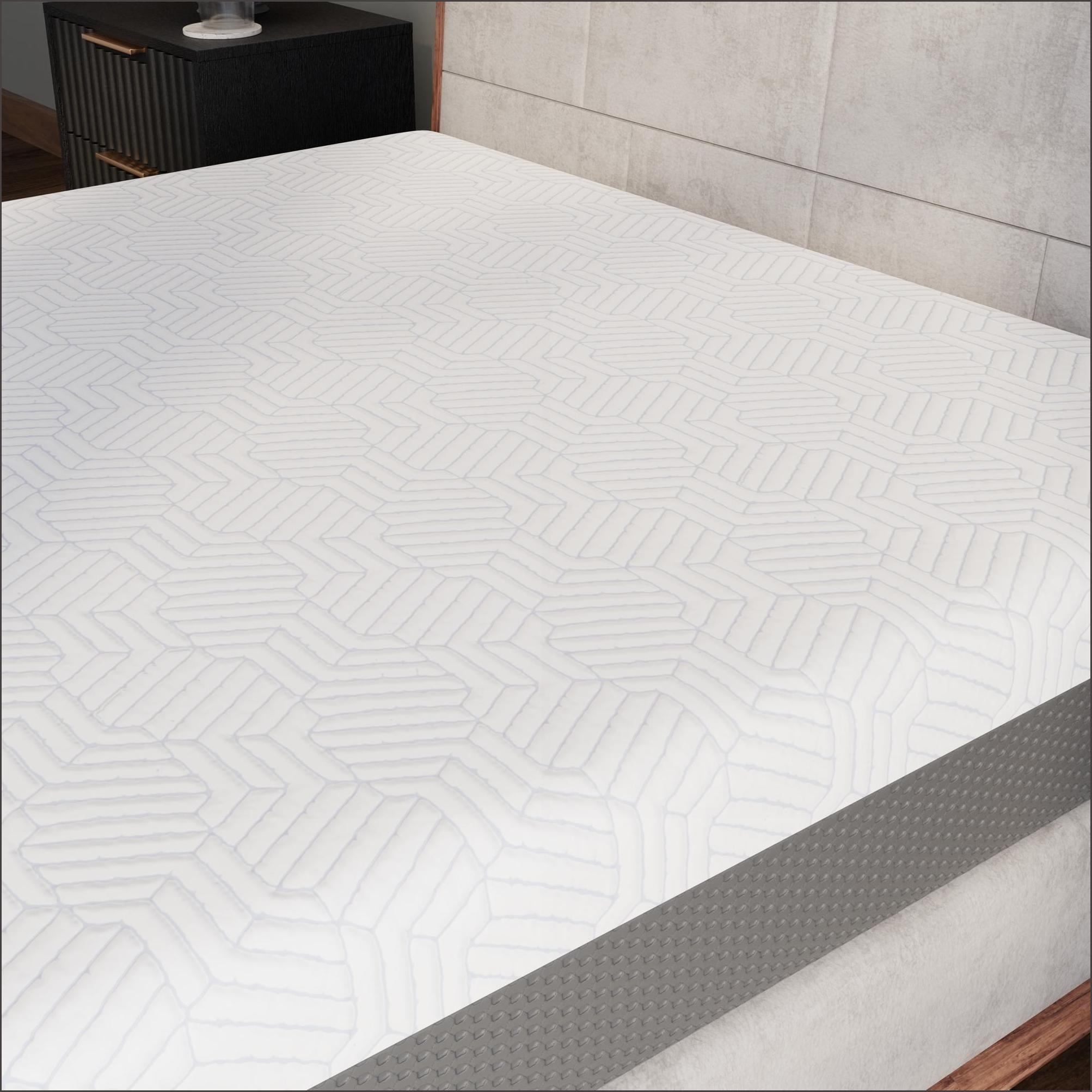 Mattresses, 10 Inch King Medium Firm Gel Memory Foam Mattress with Cooling Cover | Foam | White+gray