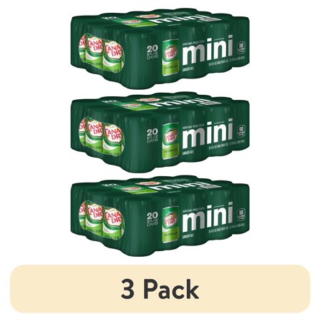 (3 pack) Canada Dry Ginger Ale Soda, Allergens Free,20 Pack, 8 fl oz Mini Aluminum Cans, Allergens Not Contained