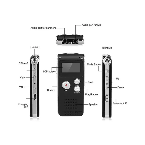 Paranormal Equipment Digital EVP Voice Activated Recorder USB US 8GB (Black)