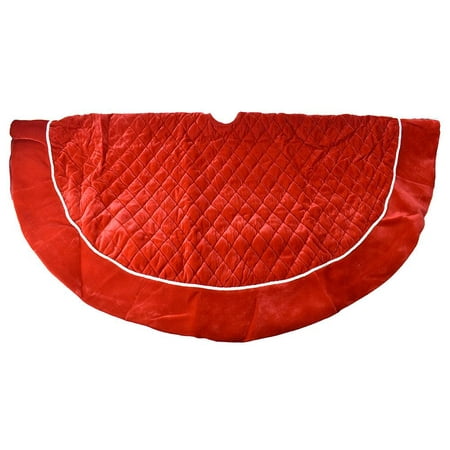 Red Classic Quilt Pattern Christmas Tree Skirt,