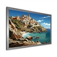 thumbnail image 2 of Designart "Serene Syros Landscape I" Coastal Framed Wall Art Decor - Coastal Blue Coastal Port Bedroom Framed Canvas Wall Art, 2 of 6
