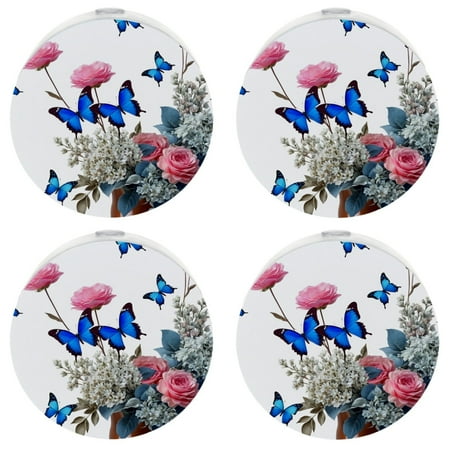 

YZUOUZY Night Light Lamps for Bedroom 4 Pack Hand Painting White Lilac Bind Weeds