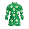 thumbnail image 3 of Uorisanigo Golf Daisy Women's Golf Shirt Relaxed Comfortable Quick Dry Athletic Polo Shirts 3/4 Roll Sleeve Breathable Polyester Spandex Fabric Womens Zipper Neck Workout Tops, 3 of 7