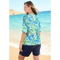 thumbnail image 2 of Swim 365 Women's Plus Size Three-Quarter Sleeve Swim Tee, 2 of 3