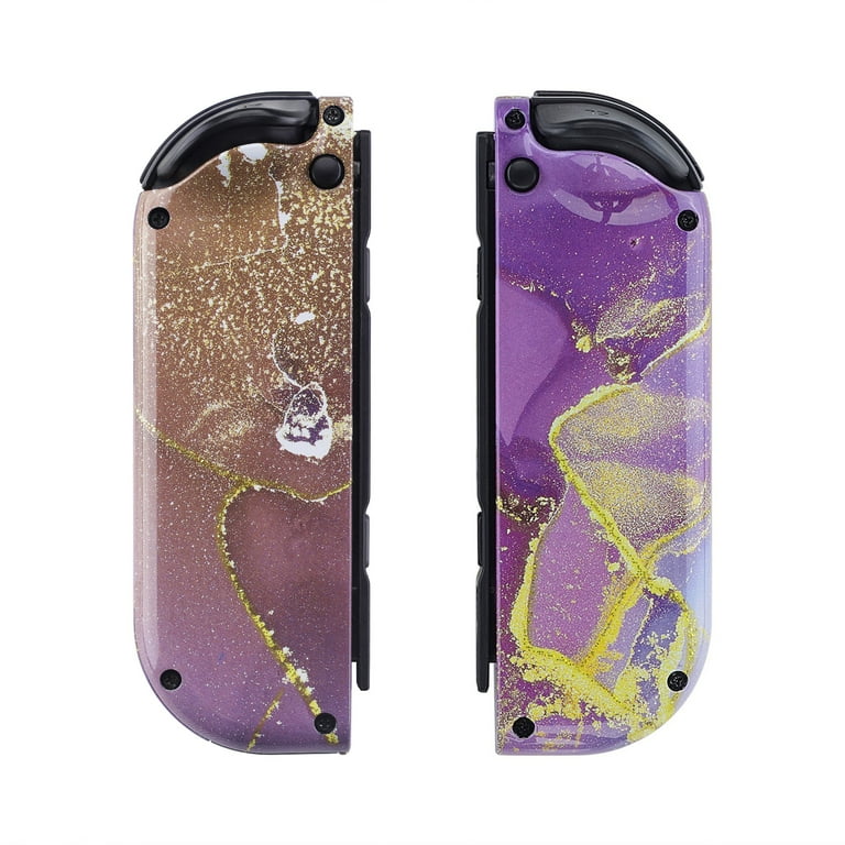 eXtremeRate Cosmic Purple Gold Marble Effect Joycon Handheld