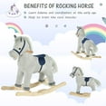 thumbnail image 6 of Qaba Kids Rocking Horse, Plush Ride on Horse, Toddler Rocker for 36-72 Months Boys and Girls with Realistic Sounds, Gray, 6 of 10
