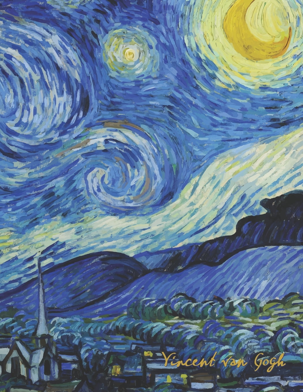 Vincent van Gogh 8.5 x 11 Notebook The Starry Night (Paperback