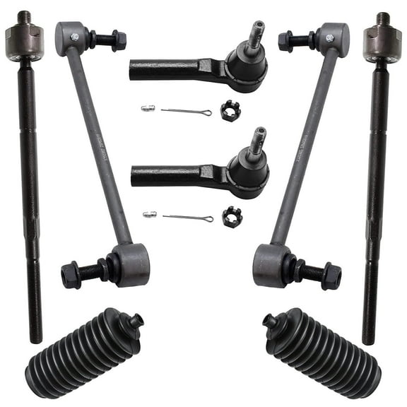 Detroit Axle - Front 8pc Suspension Kit for 2009-2020 Dodge Journey, 2 Sway Bars 4 Tie Rods 2 Boots & Bellows 2010 2011 2012 2013 2014 2015 2016 2017 Replacement