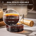 thumbnail image 2 of Baalaka Espresso Cup with Wood Handle - Double Spout & V-Mouth Glass, Dual Scale 3.5oz Milk Frother for Latte/Cappuccino, 2 of 8