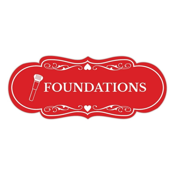 Signs ByLITA Designer Foundations Makeup Area Sign (Red) - Large