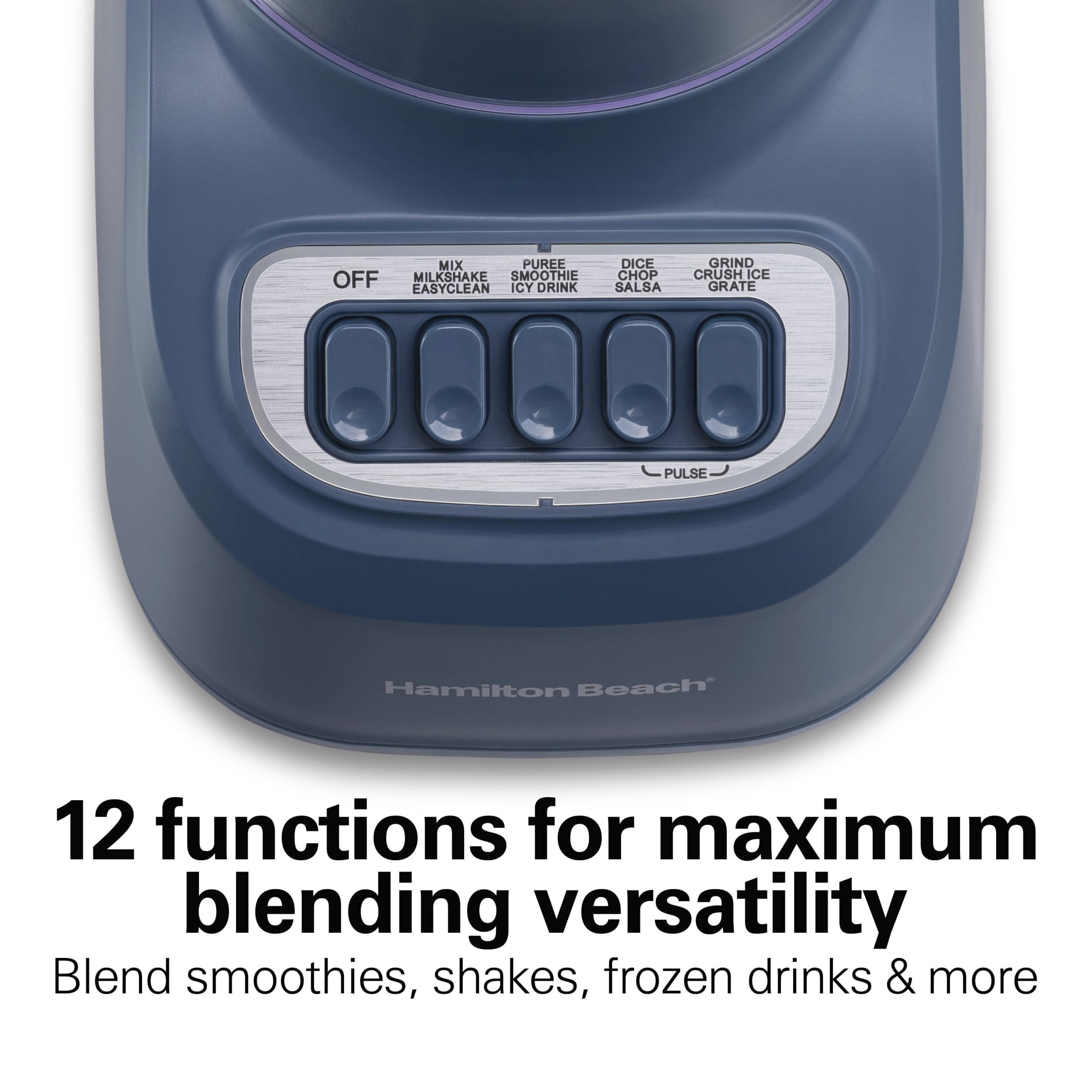 Hamilton Beach Smoothie Blender, 48 oz BPA-Free Jar 650 W 12-Function Countertop Blender for Kitchen, Steel Blue