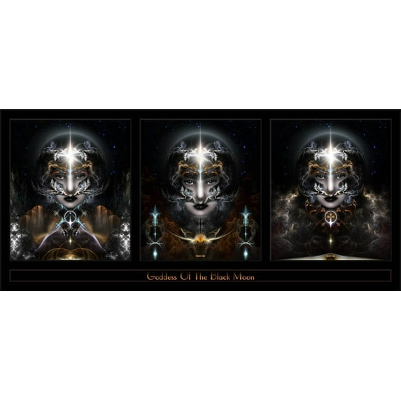 Xzendor7 "Goddess of the Black Moon Triple" Glossy Poster