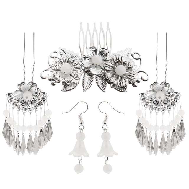 Pendientes de Flores Salvador Pinza de Pelo Chino Antiguo