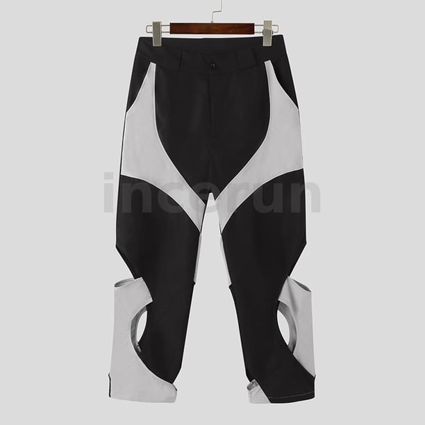 Pantalones Casuales De Diseño Deconstruido Huecos Para Hombre INCERUN