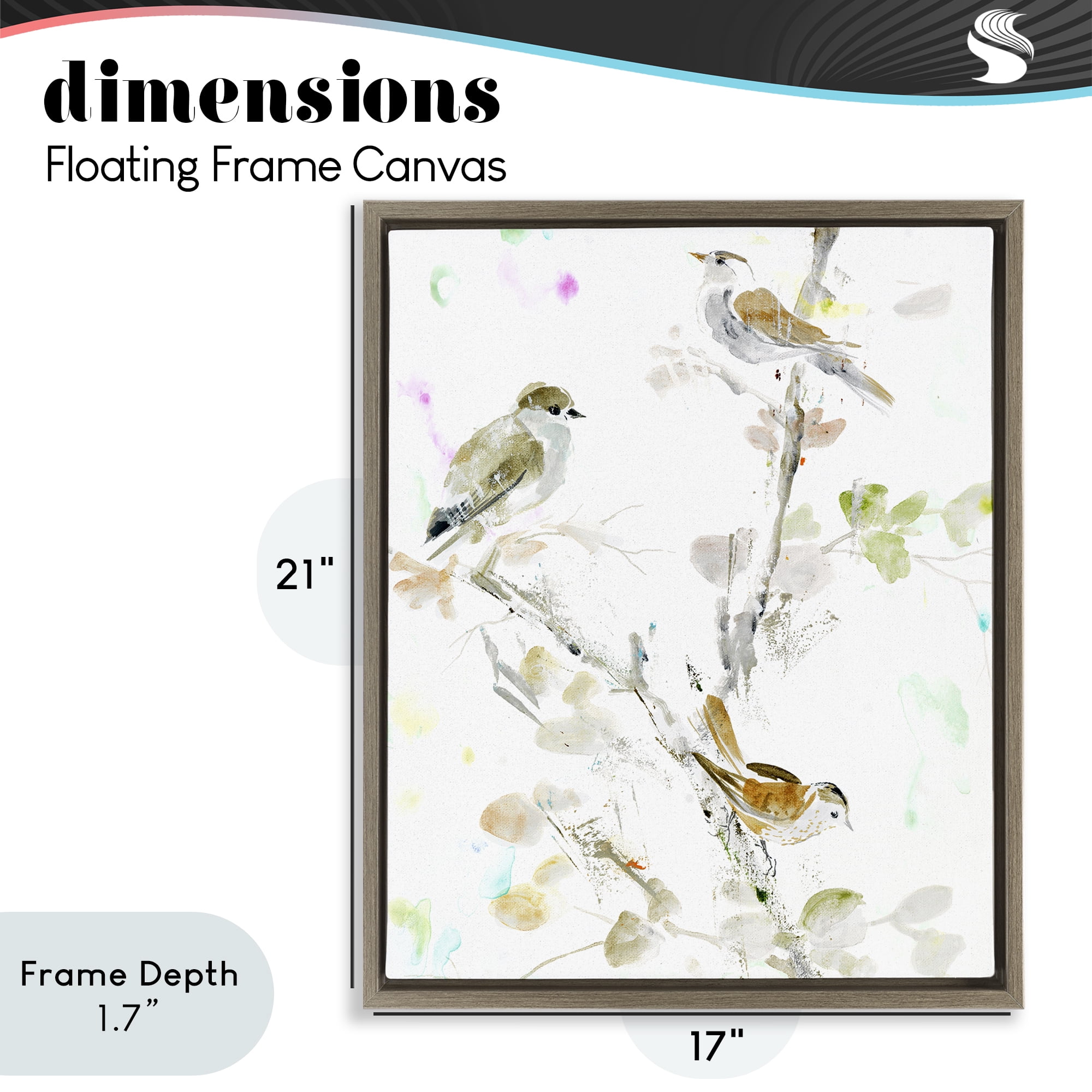 Stupell Industries Delicate Feathers Trio Brown Framed Floater Canvas Wall Art, design by Lorenzo Collective