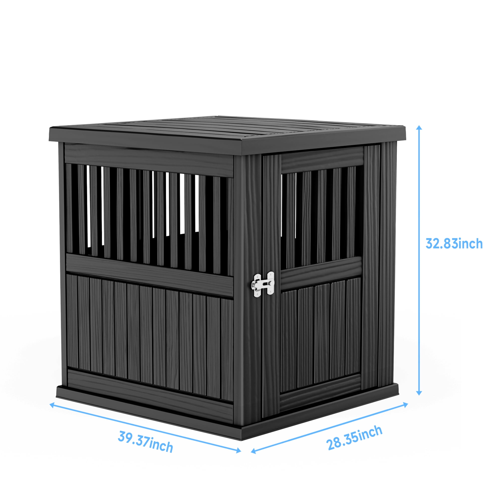 MAYEERTY Multi-Functional Pet Crate, Lockable Gate Furniture-Style Shelter & Side Table for Indoor Outdoor