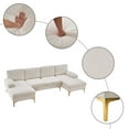 thumbnail image 6 of 113" Large Convertible Sectional Sofa Couch with Double Chaises, U-Shaped 4 Seat Modular Sofa with Golden Metal Legs & Armrest Pillows for Living Room, Apartment and Office, White, 6 of 7