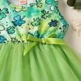 thumbnail image 6 of CPNG Toddler Girls St. Patrick’s Day 2-Piece Outfit Set - Shamrock Print Sleeveless Dress + Clover Bow Headband - Tulle Tutu Skirt Irish-Themed Clothing for Parades, Parties & Holiday Photos, 6 of 8
