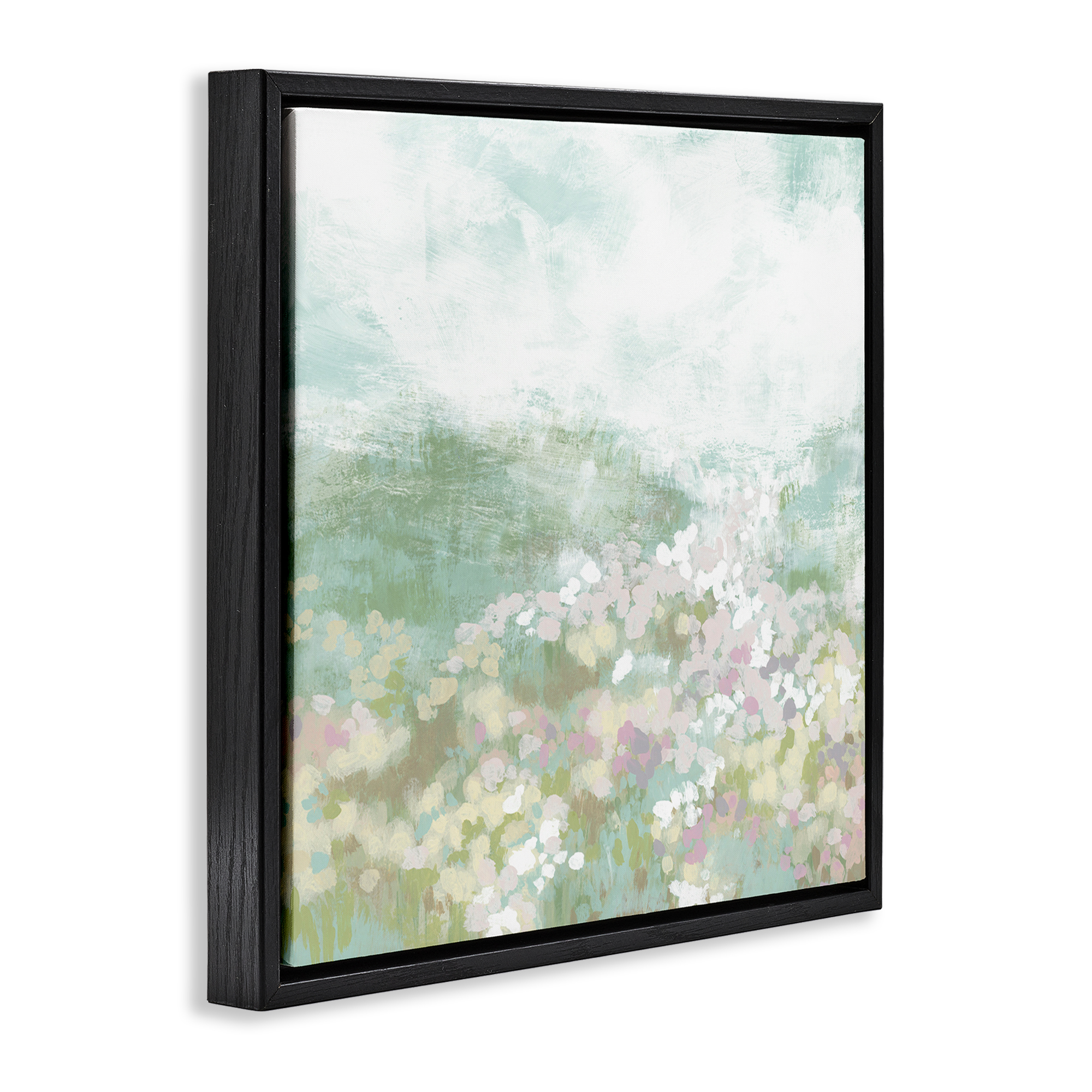 Stupell Industries Rural Countryside Impression Landscape Painting Black Floater Framed Canvas Art Print Wall Art, 18 x 18