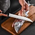 thumbnail image 3 of Juego de 14 cuchillos de cocina profesionales de acero inoxidable afilados con bloque, 3 of 7