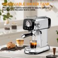 thumbnail image 4 of 20 Bar Compact Design Espresso Machine with Milk Frother, Single & Double Shot, ESE Pod, Temperature Display, Removable Water Tank for Cappuccino, Latte, Machiato for Home Barista, 4 of 9