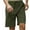 Army Green, variant on Akafmk Summer Mens Shorts Cotton Linen Casual Solid Color Shorts Loose Fitting Lightweight Elastic Waist Beach Shorts, Sizes S-5XL