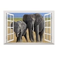thumbnail image 3 of Adhesivos de pared 3D con efecto de ventana, elefante, sabana africana, 3 of 3