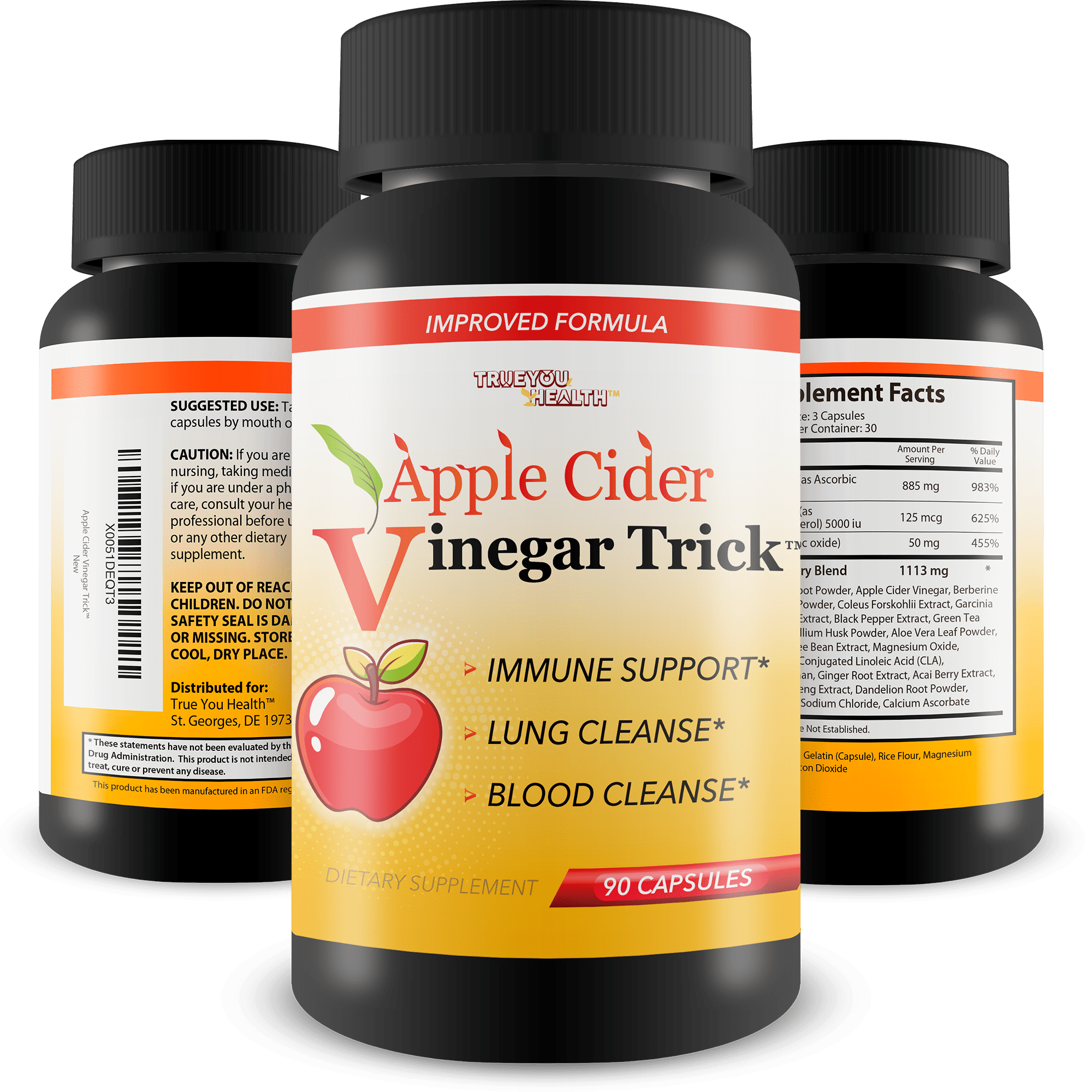 Apple Cider Vinegar Trick - Our Best Apple Cider Vinegar Pills with Vitamin C - Our Best Keto Acv Pills - Turmeric Ginger Applecider Vinegar and Garlic Supplement - Acv Trick