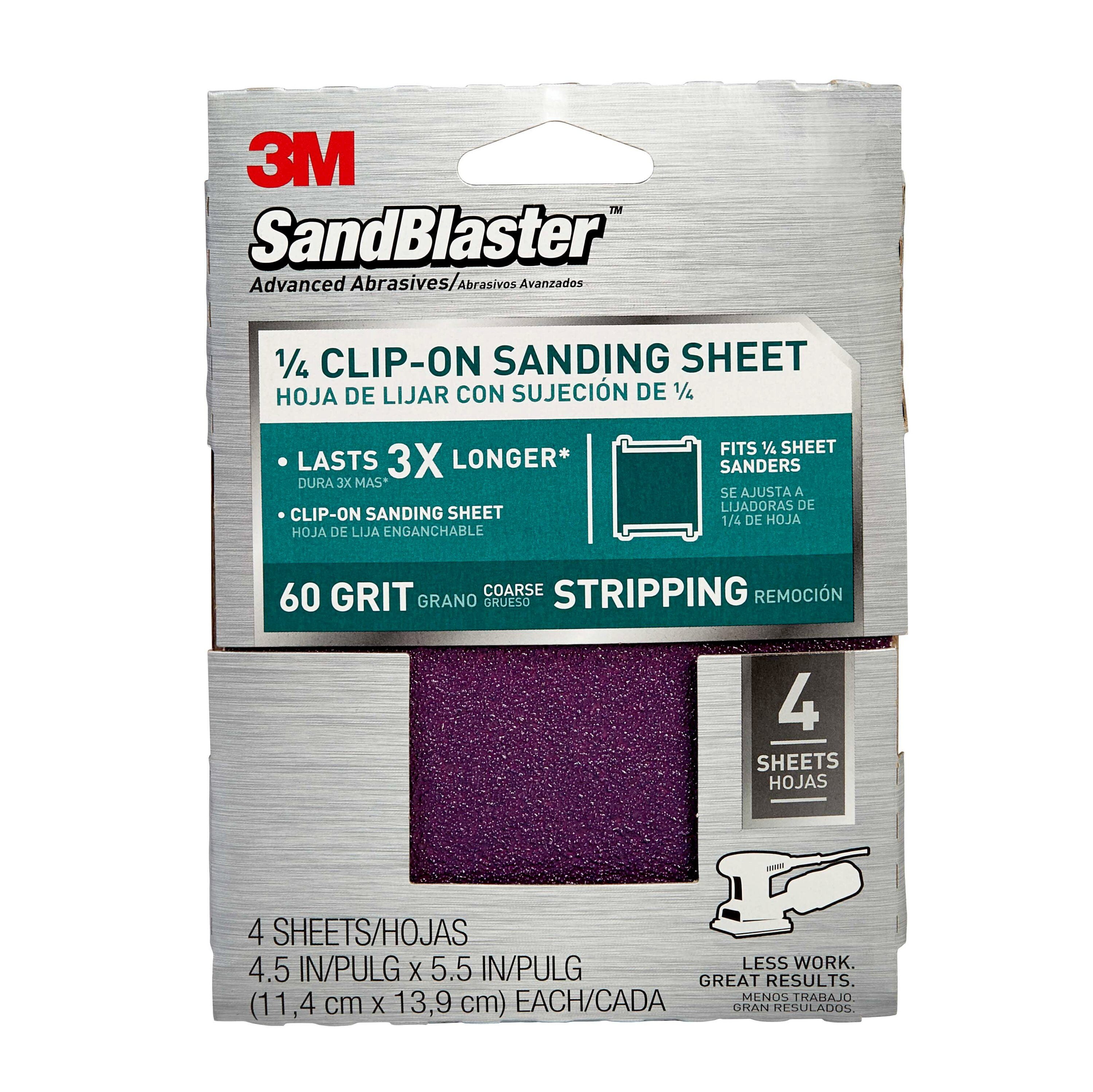100-Grit 25-Pack 4.5" x 5.5" Gator 5132 1/4 Sheet Clamp-On Sandpaper
